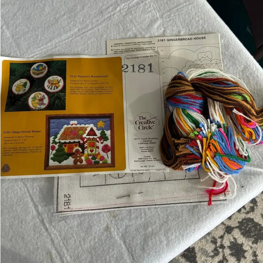 Gingerbread House Longstitch Embroidery Kit Christmas Creative Circle 2181